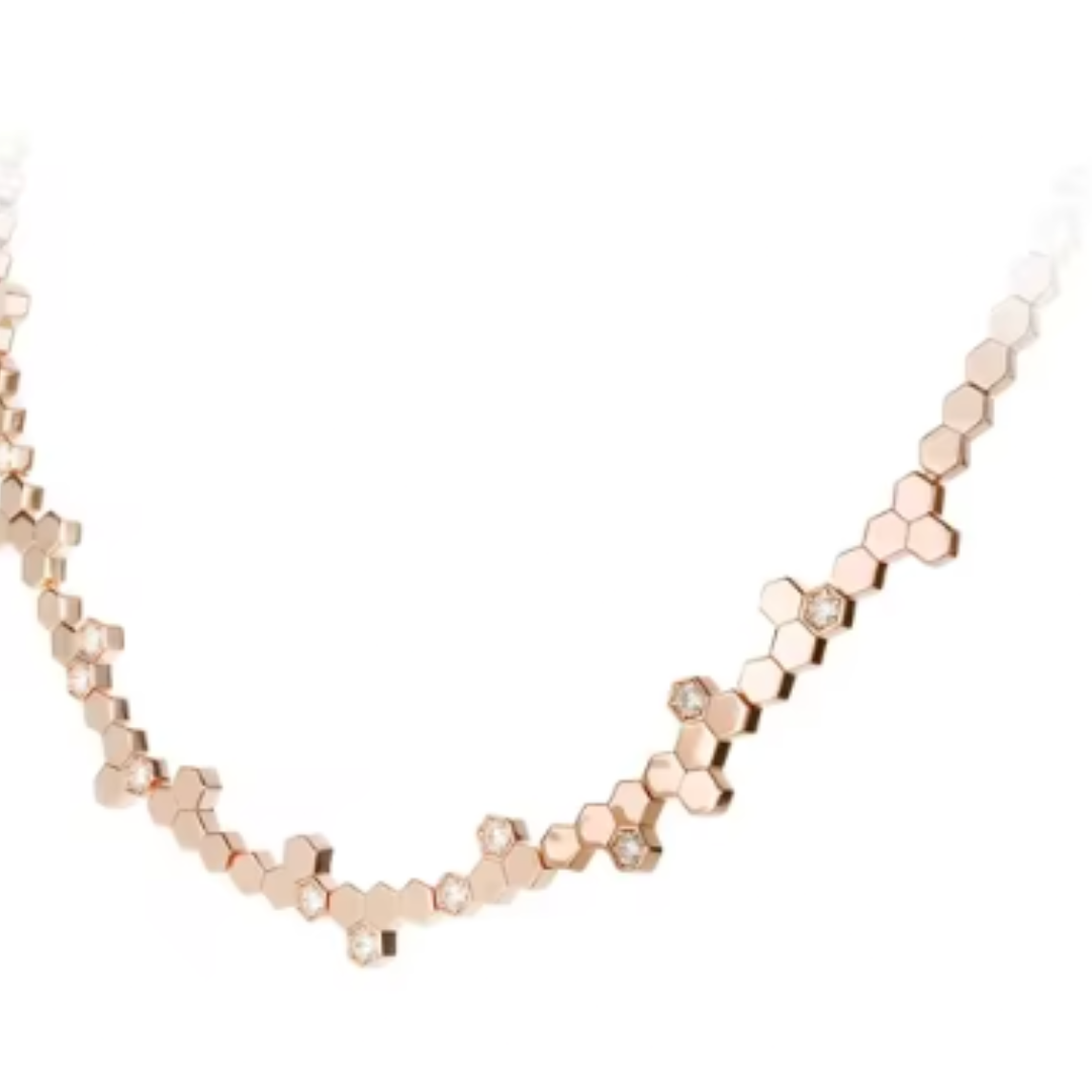 Cadena con colgante de plata S925 chapada en oro rosa/ Piedra principal zircon